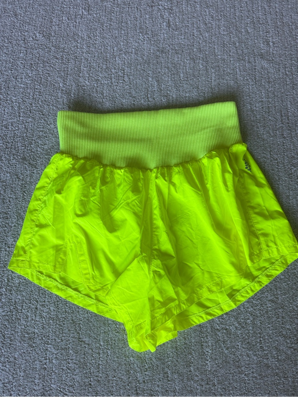 Free People Movement Neon Yellow Women's Elastic Waist Running Shorts